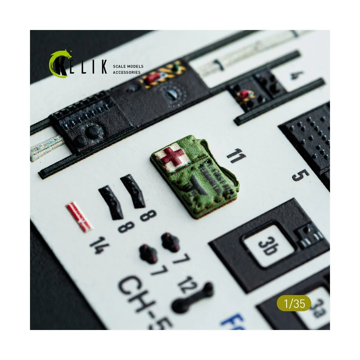 CH-54A Tarhe interior 3D decals for ICM kit, 1/35 - Kelik K35009