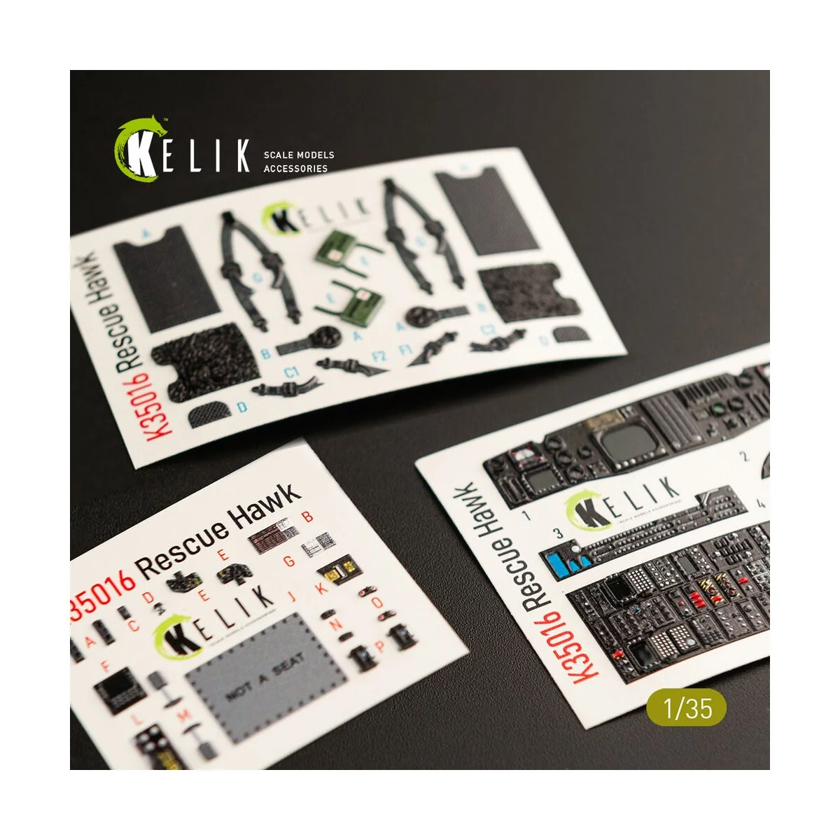 HH-60H Rescue Hawk interior 3D decals for Kitty Hawk / Zimimodel ki...