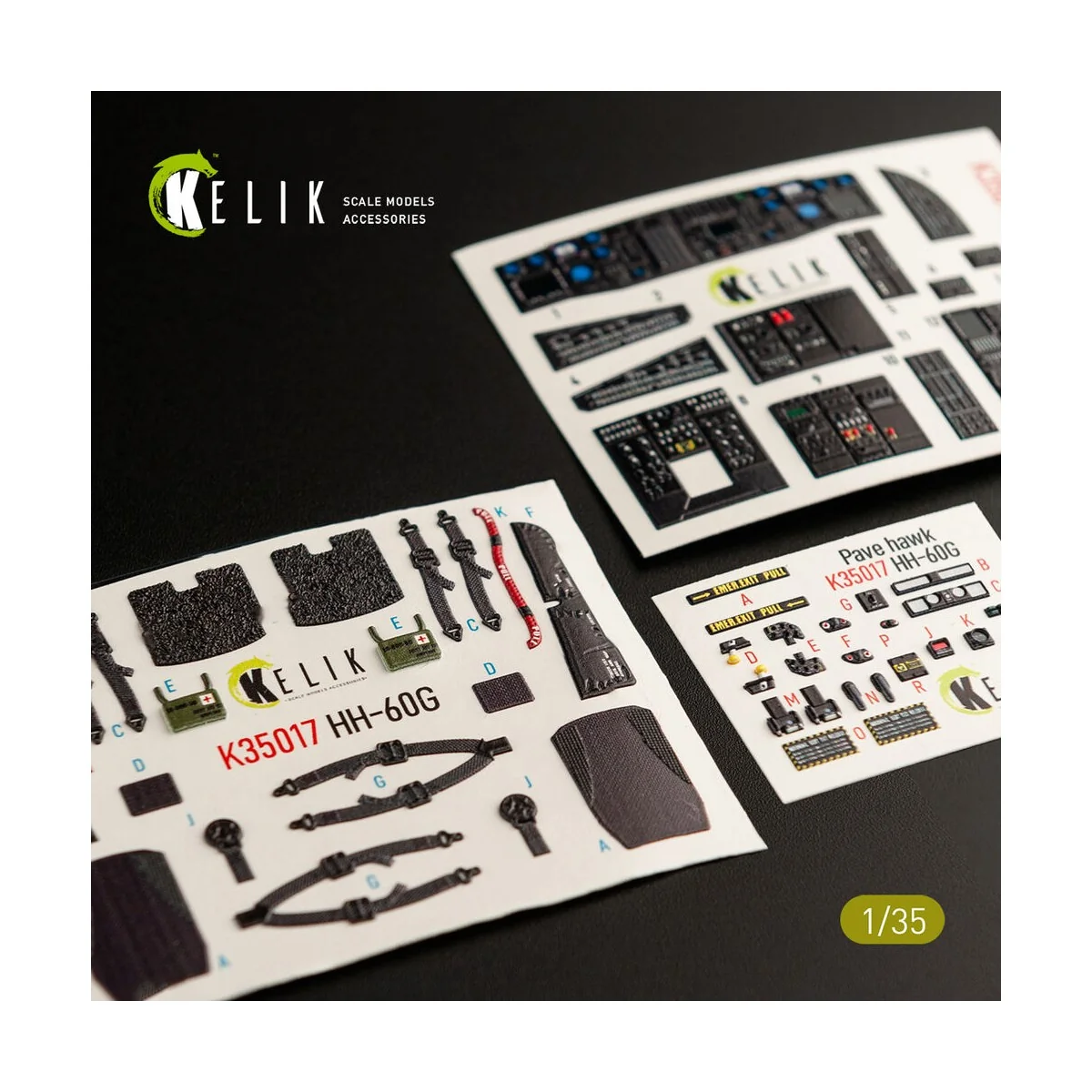 HH-60G Pave Hawk interior 3D decals for Kitty Hawk / Zimimodel kit,...