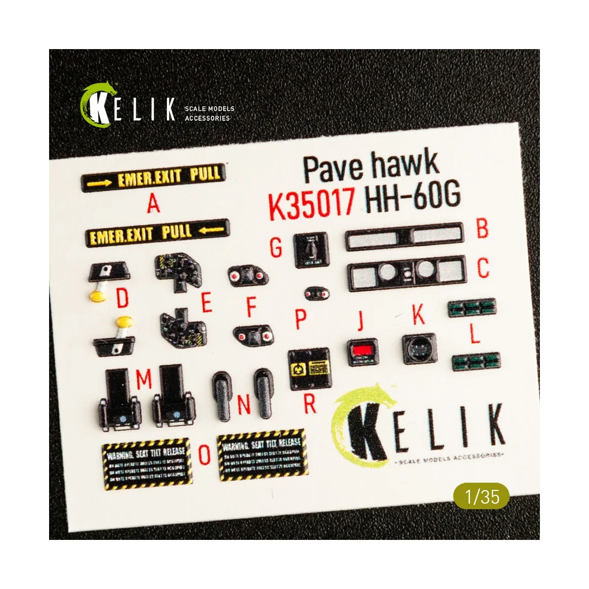 HH-60G Pave Hawk interior 3D decals for Kitty Hawk / Zimimodel kit,...