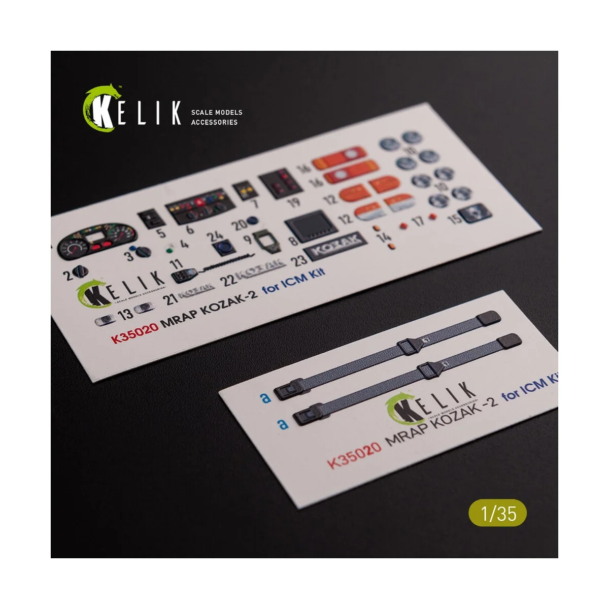 Kozak-2 Ukrainian MRAP 3D decals for ICM kit, 1/35 - Kelik K35020