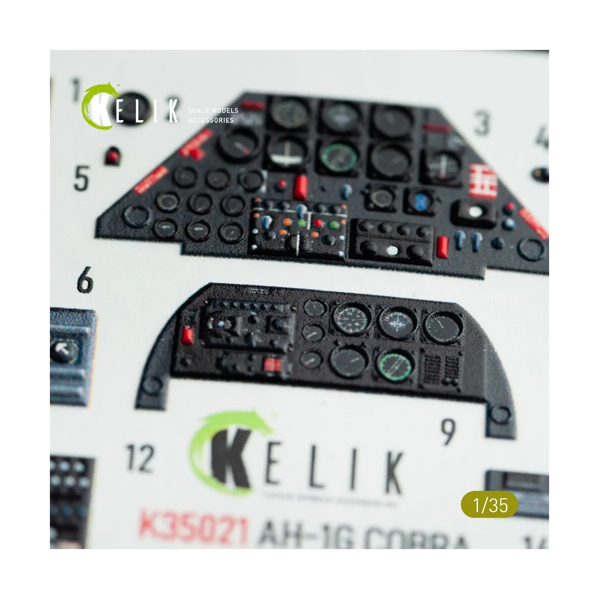 AH-1G Cobra interior 3D decals for ICM kit, 1/35 - Kelik K35021