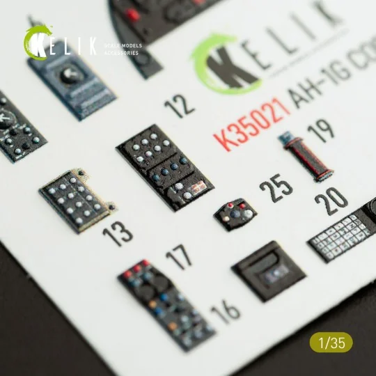 AH-1G Cobra interior 3D decals for ICM kit, 1/35 - Kelik K35021
