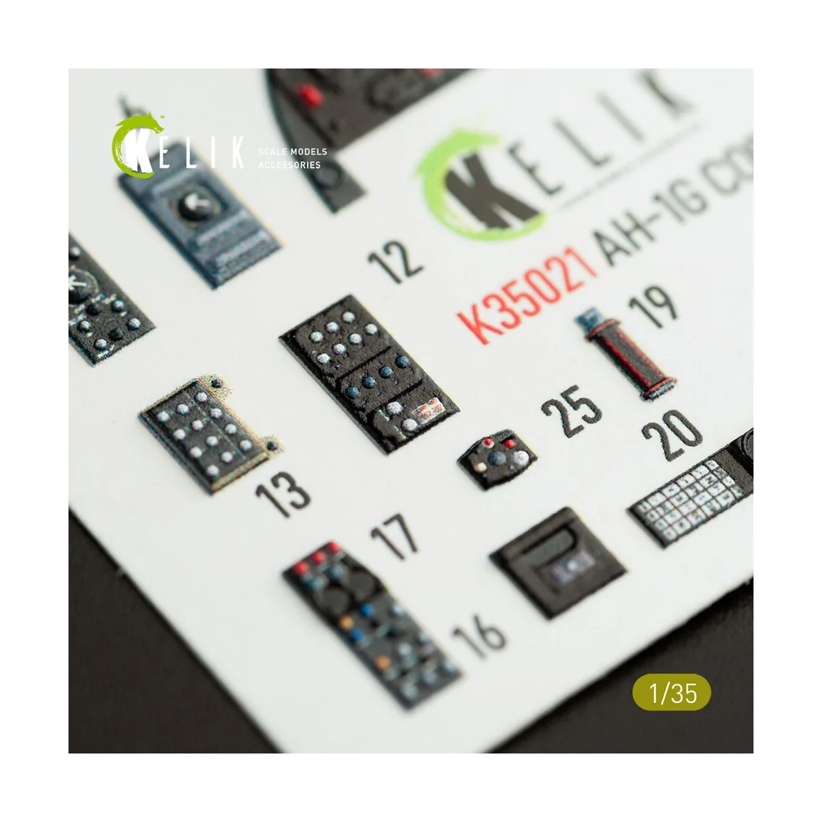 AH-1G Cobra interior 3D decals for ICM kit, 1/35 - Kelik K35021