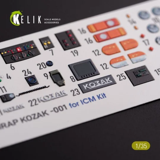 Kozak-001 Ukrainian MRAP 3D decals for ICM kit, 1/35 - Kelik K35022