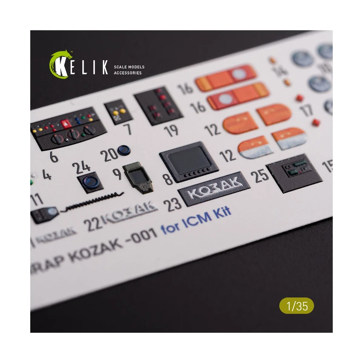 Kozak-001 Ukrainian MRAP 3D decals for ICM kit, 1/35 - Kelik K35022