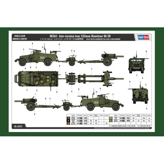 M3A1 late version tow 122mm HowitzerM-30 - Hobby Boss 84537