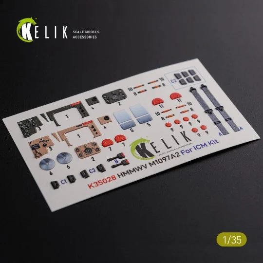 HMMWV M1097 3D Decal for ICM kit, 1/35 - Kelik K35028