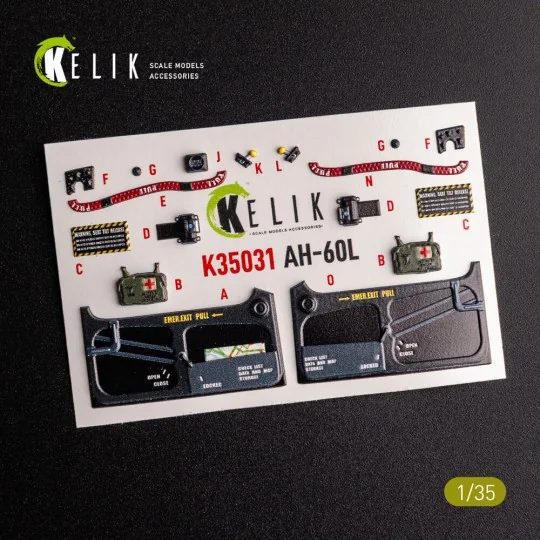 UH-60L interior 3D decals for Academy kit, 1/35 - Kelik K35031