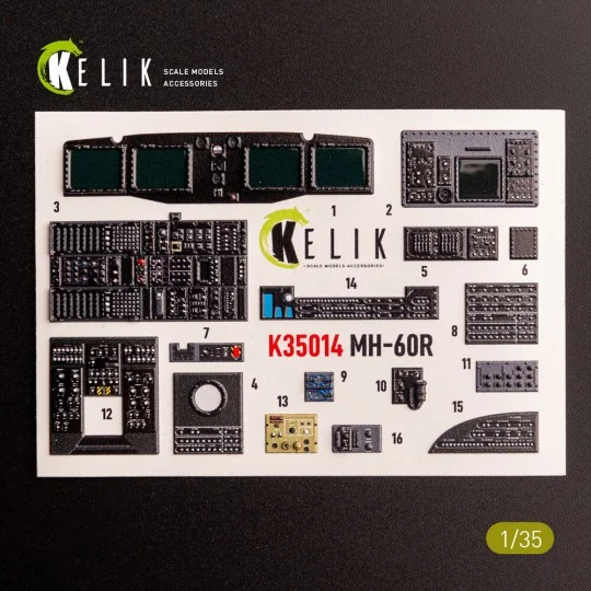 MH-60R interior 3D decals for Kitty Hawk kit, 1/35 - Kelik K35014