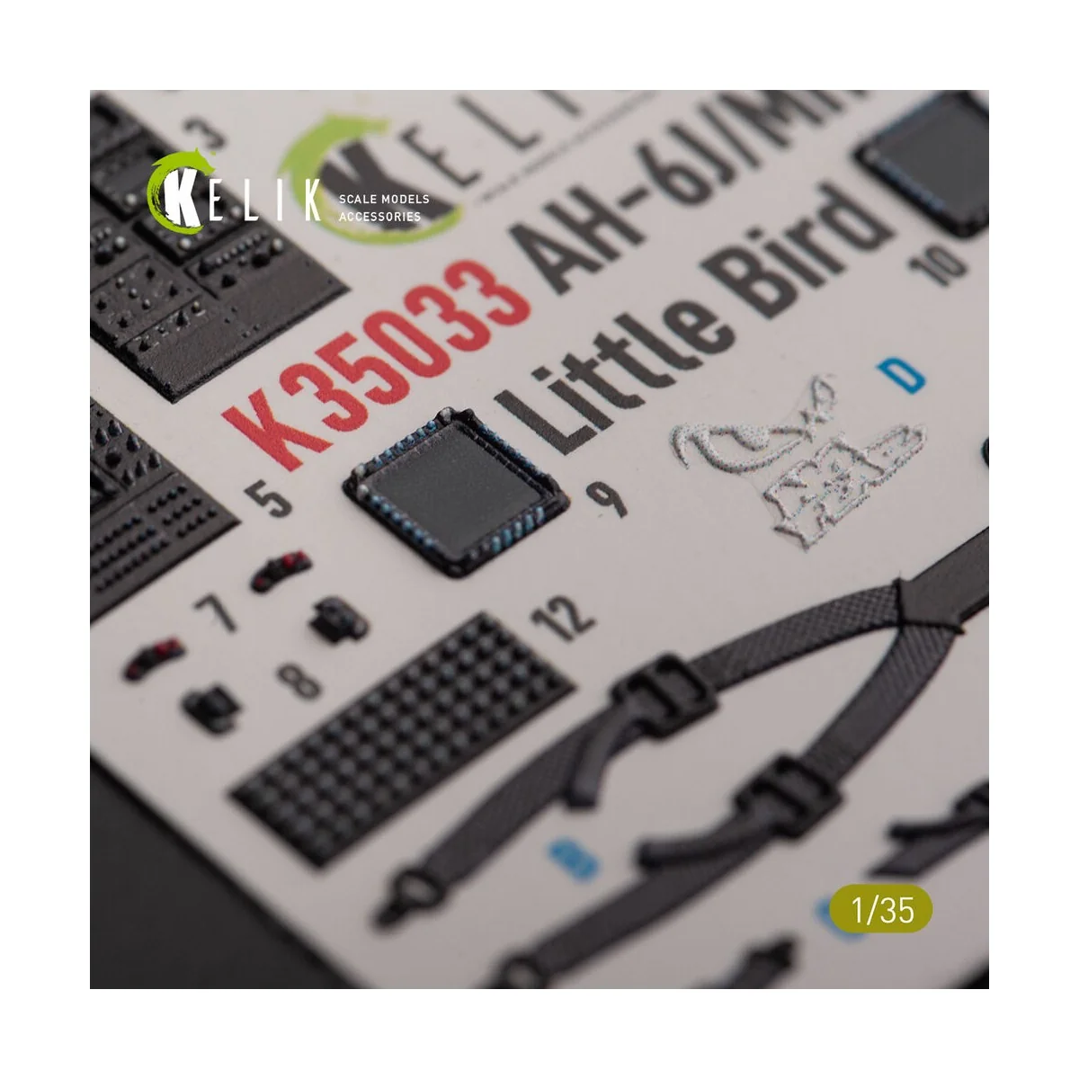 AH-6J/MH6J Little Bird interior 3D decals for Zimi models/KittyHawk...