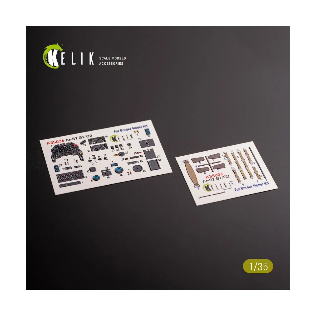 Ju-87 G1/G2 - interior 3D decals for Border Models kit, 1/35 - Keli...