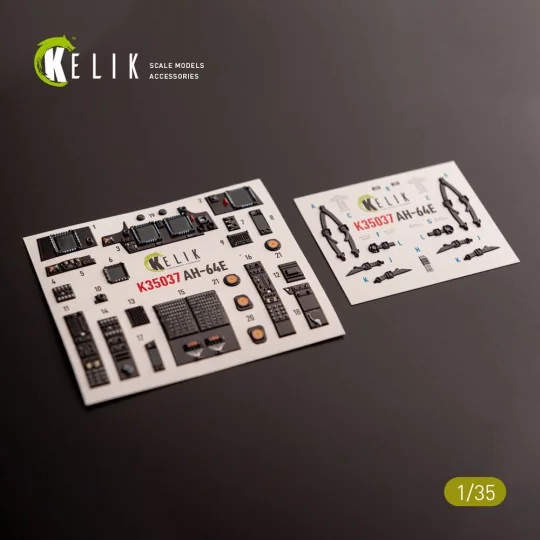 AH-64E Apache interior 3D decals for Takom kit, 1/35 - Kelik K35037