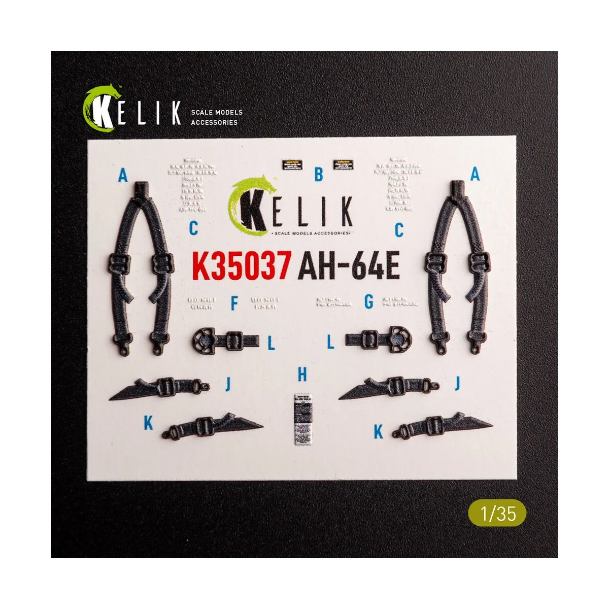 AH-64E Apache interior 3D decals for Takom kit, 1/35 - Kelik K35037