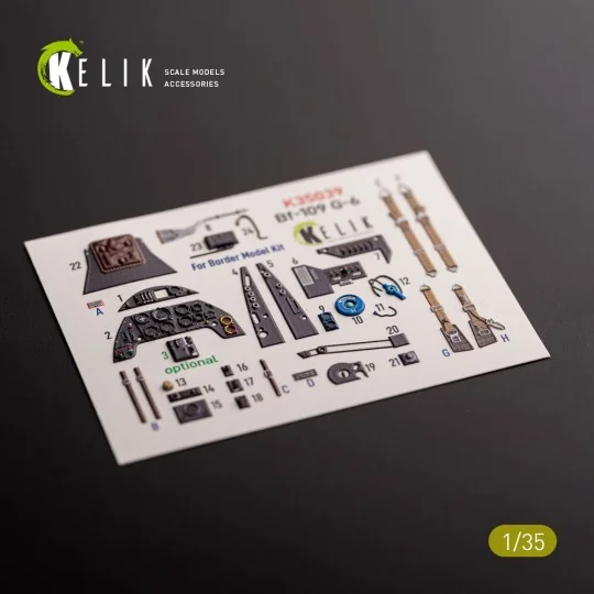 Bf-109 G-6 - interior 3D decals for Border Models kit, 1/35 - Kelik...