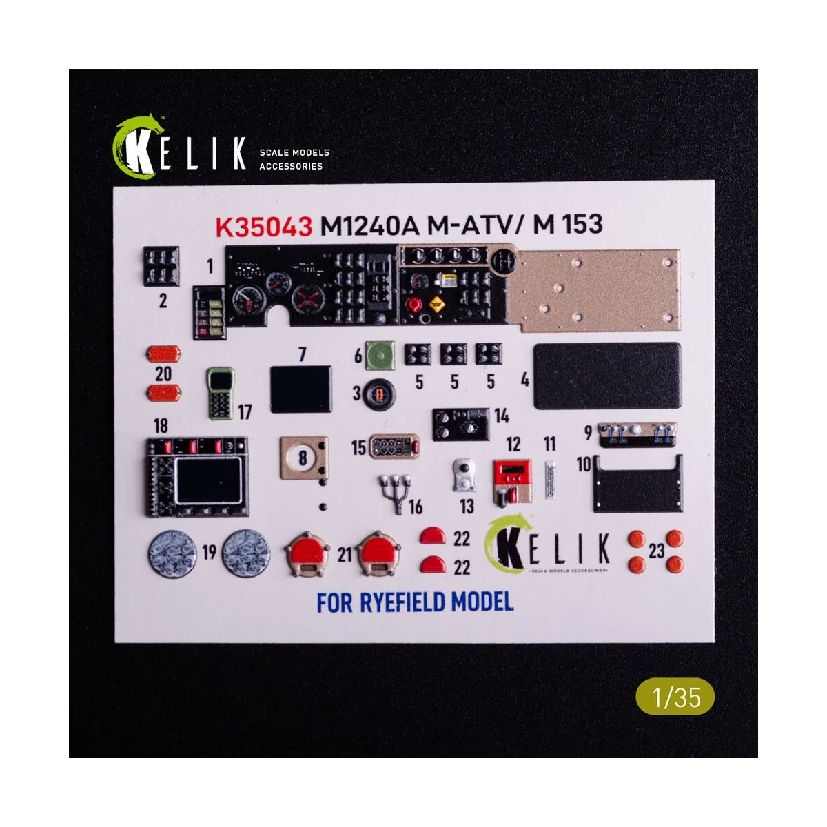 M1240A M-ATV - interior 3D decals for RFM kit, 1/35 - Kelik K35043
