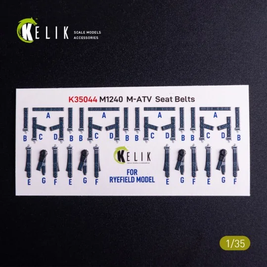 M1240A M-ATV seat belts - interior 3D decals for RFM kit, 1/35 - Ke...
