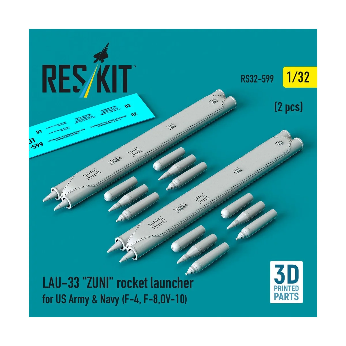LAU-33 ZUNI rocket launcher for US Army & Navy (2 pcs) (F-4, F-8, O...