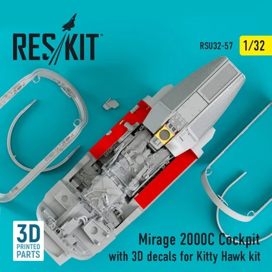 Mirage 2000C Cockpit with 3D decals for Kitty Hawk kit, 1/32 - ResK...