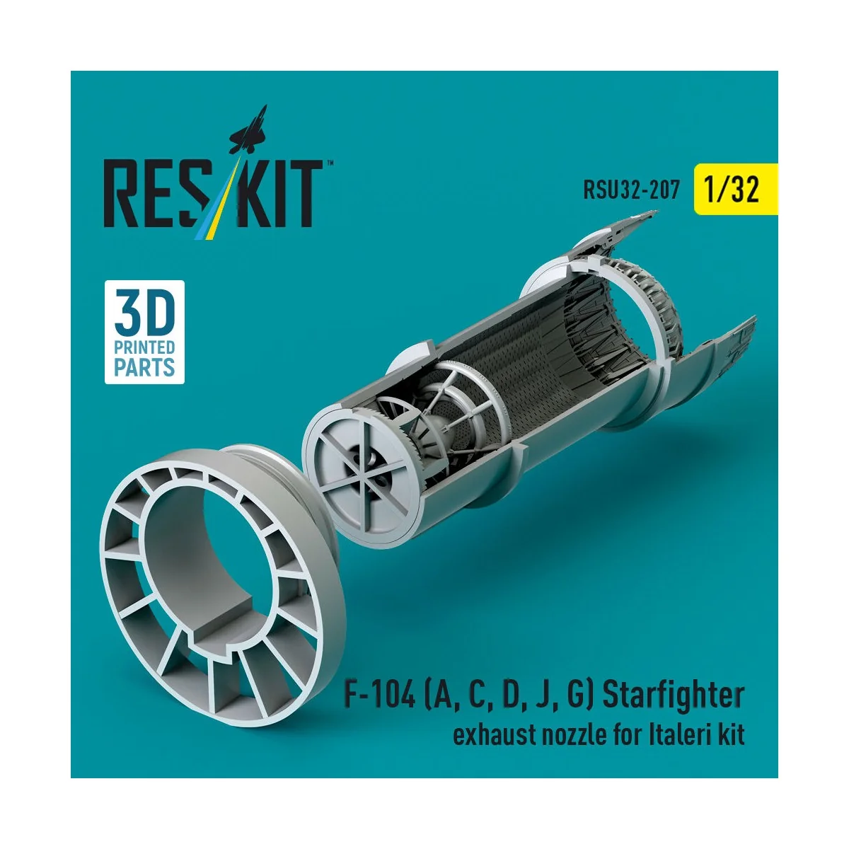 F-104 (A, C, D, J, G) Starfighter exhaust nozzle for Italeri kit (3...