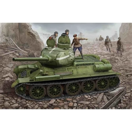 Russian T-34/85 (1944 flattened turret) tank - Hobby Boss 84807