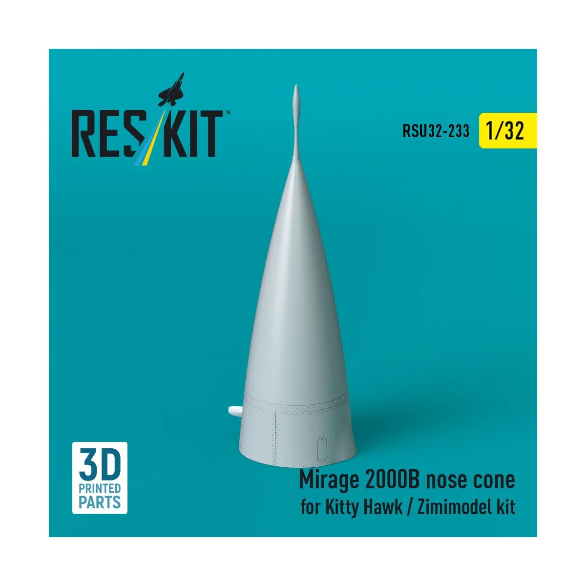 Mirage 2000B nose cone for Kitty Hawk / Zimimodel kit (3D Printed),...