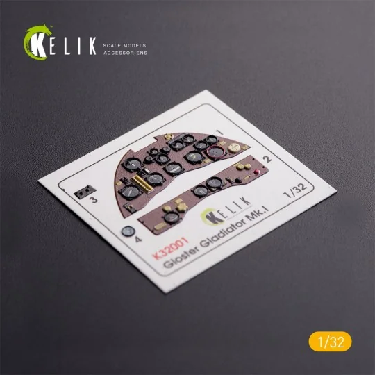 Gloster Gladiator Mk.II interior 3D decals for ICM kit, 1/32 - Keli...