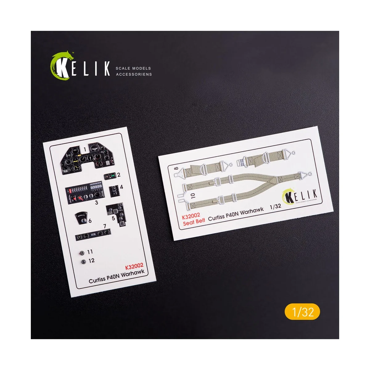 P-40N interior 3D decals for Trumpeter kit, 1/32 - Kelik K32002