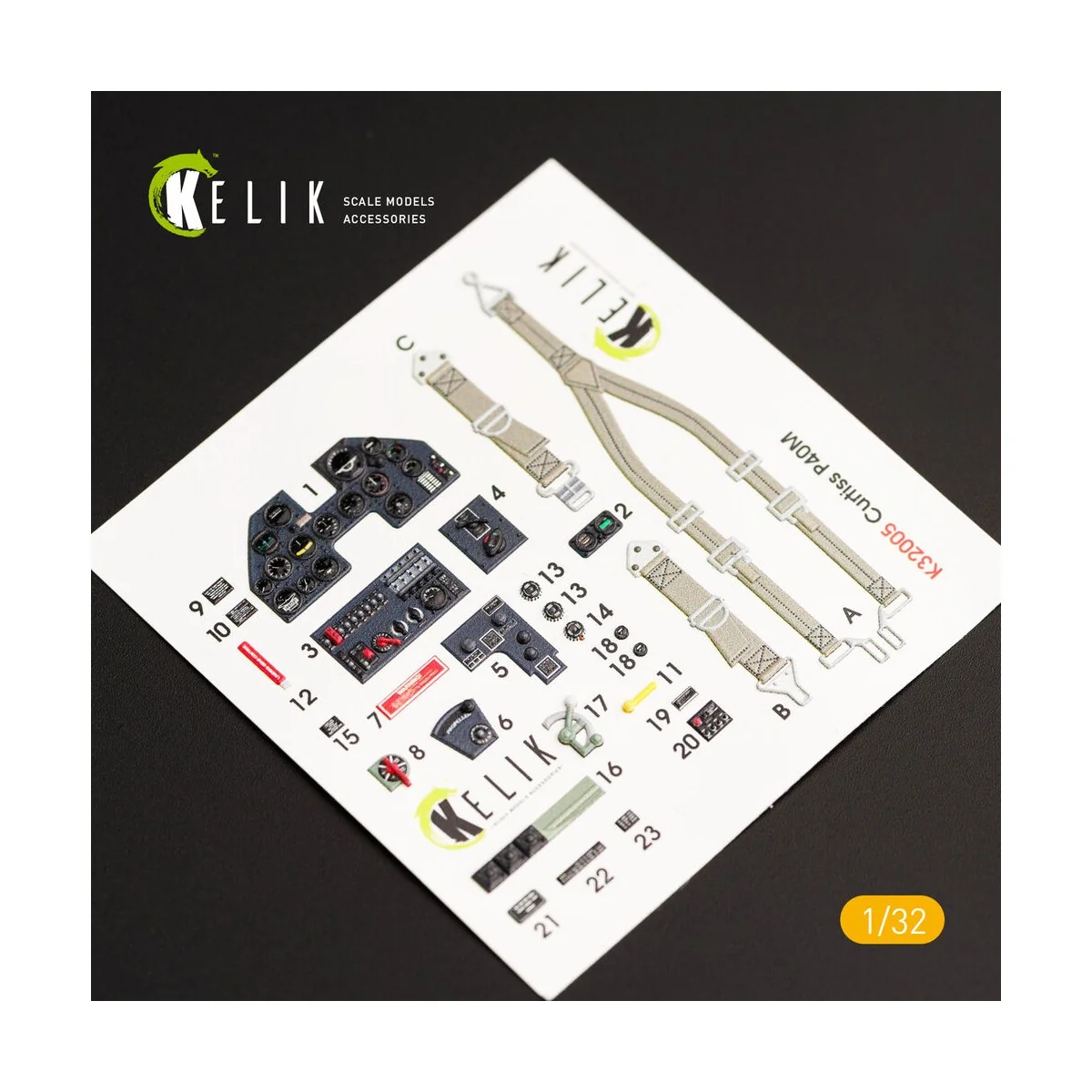 P-40M interior 3D decals for Trumpeter kit, 1/32 - Kelik K32005