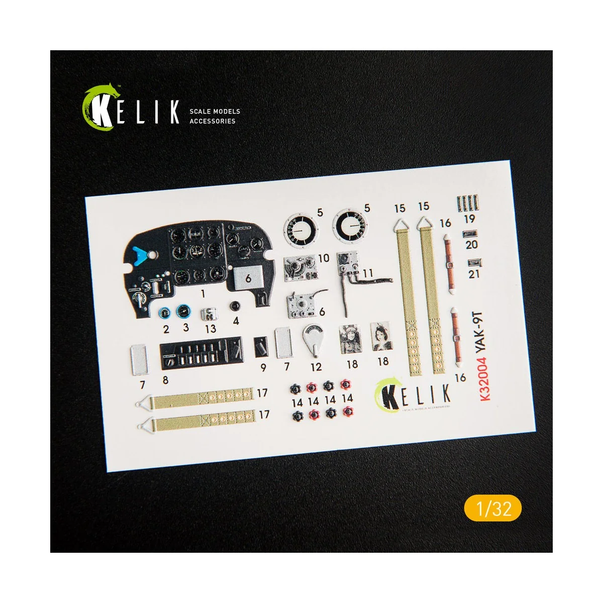 Yak-9T interior 3D decals for ICM kit, 1/32 - Kelik K32004