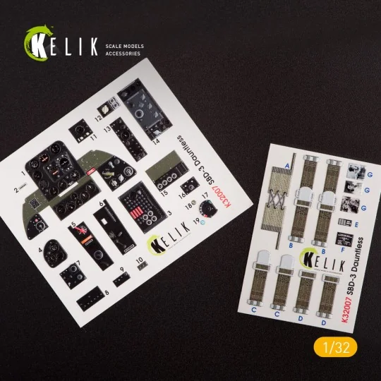 SBD-3 Dauntless interior 3D decals for Trumpeter kit, 1/32 - Kelik ...