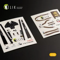 F-8J Crusader- Interior 3D Decal for Trumpeter kit, 1/32 - Kelik K3...