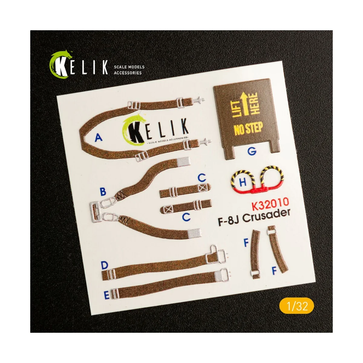 F-8J Crusader- Interior 3D Decal for Trumpeter kit, 1/32 - Kelik K3...