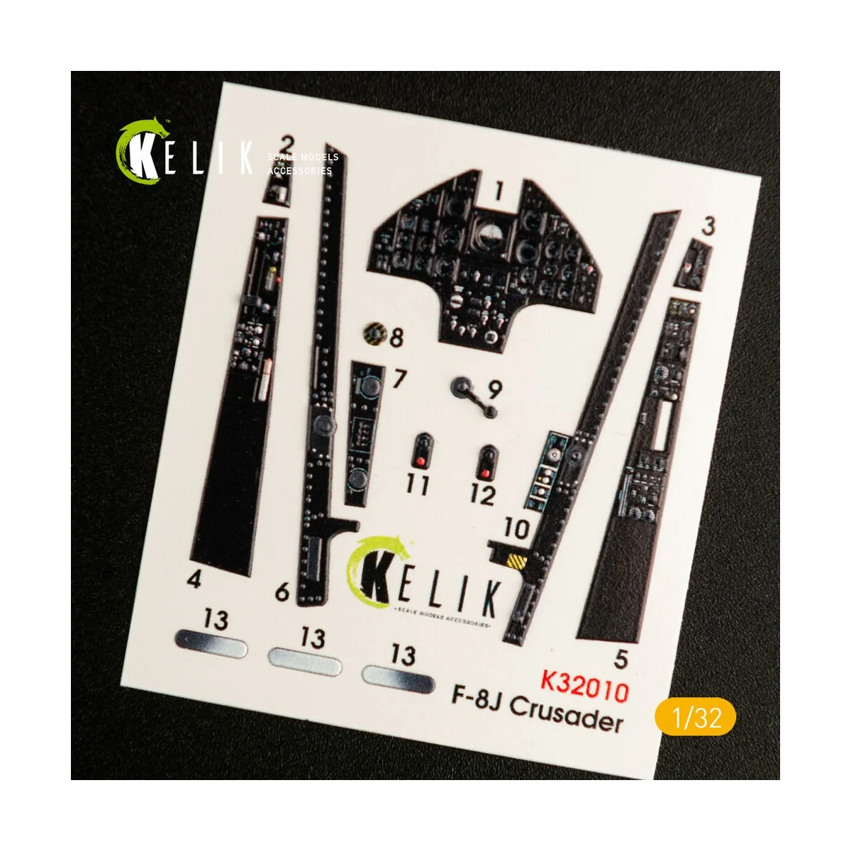 F-8J Crusader- Interior 3D Decal for Trumpeter kit, 1/32 - Kelik K3...