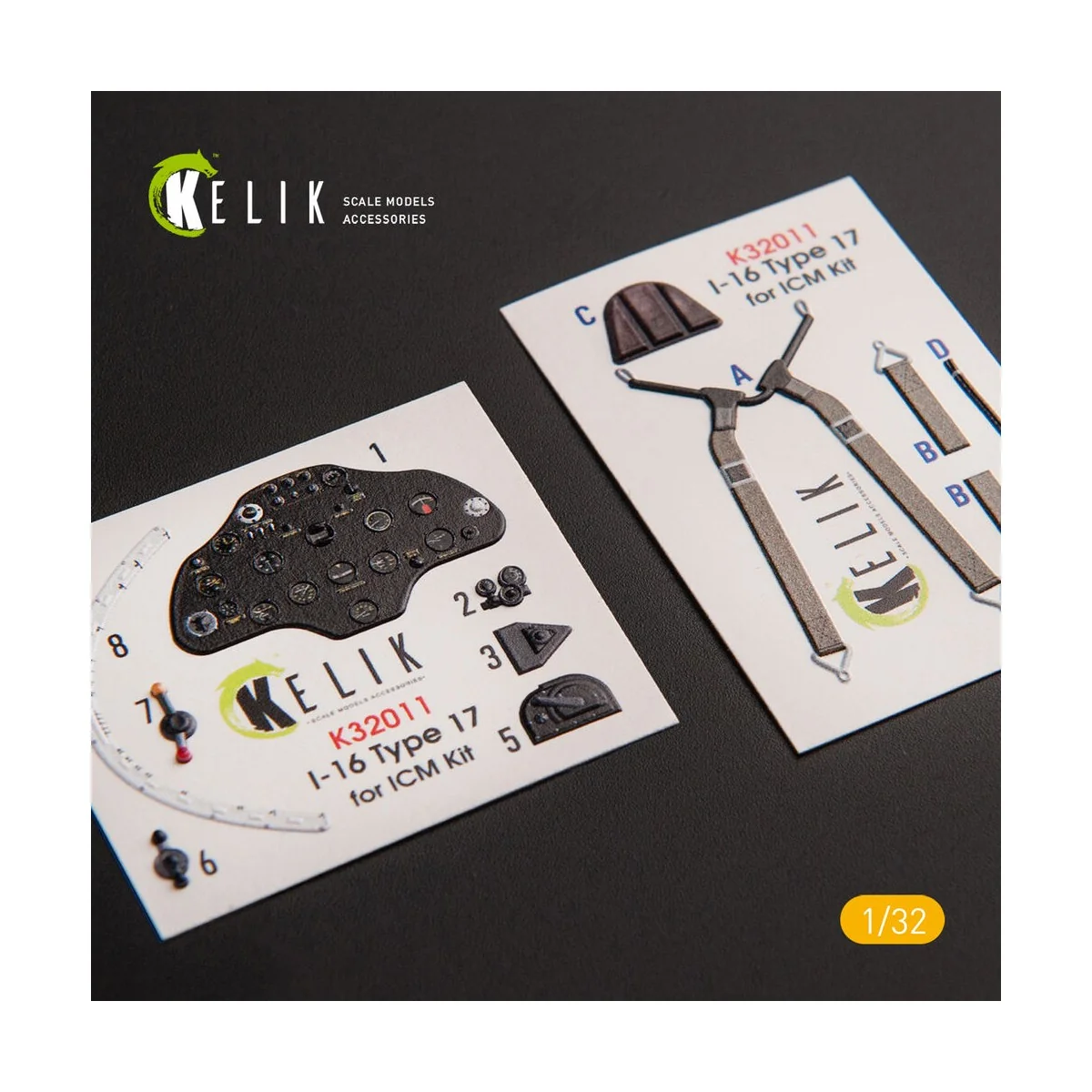 I-16 type 17 - Interior 3D Decal for ICM kit, 1/32 - Kelik K32011