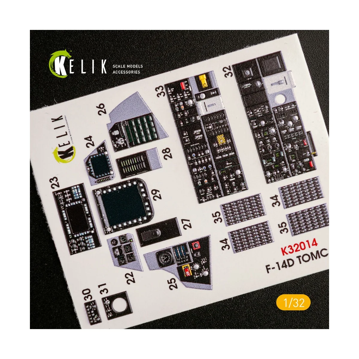 F-14D Super Tomcat - Interior 3D Decal for Trumpeter kit, 1/32 - Ke...