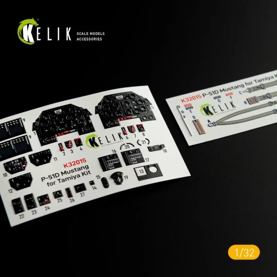 P-51D Mustang - Interior 3D Decal for Tamiya kit, 1/32 - Kelik K32015