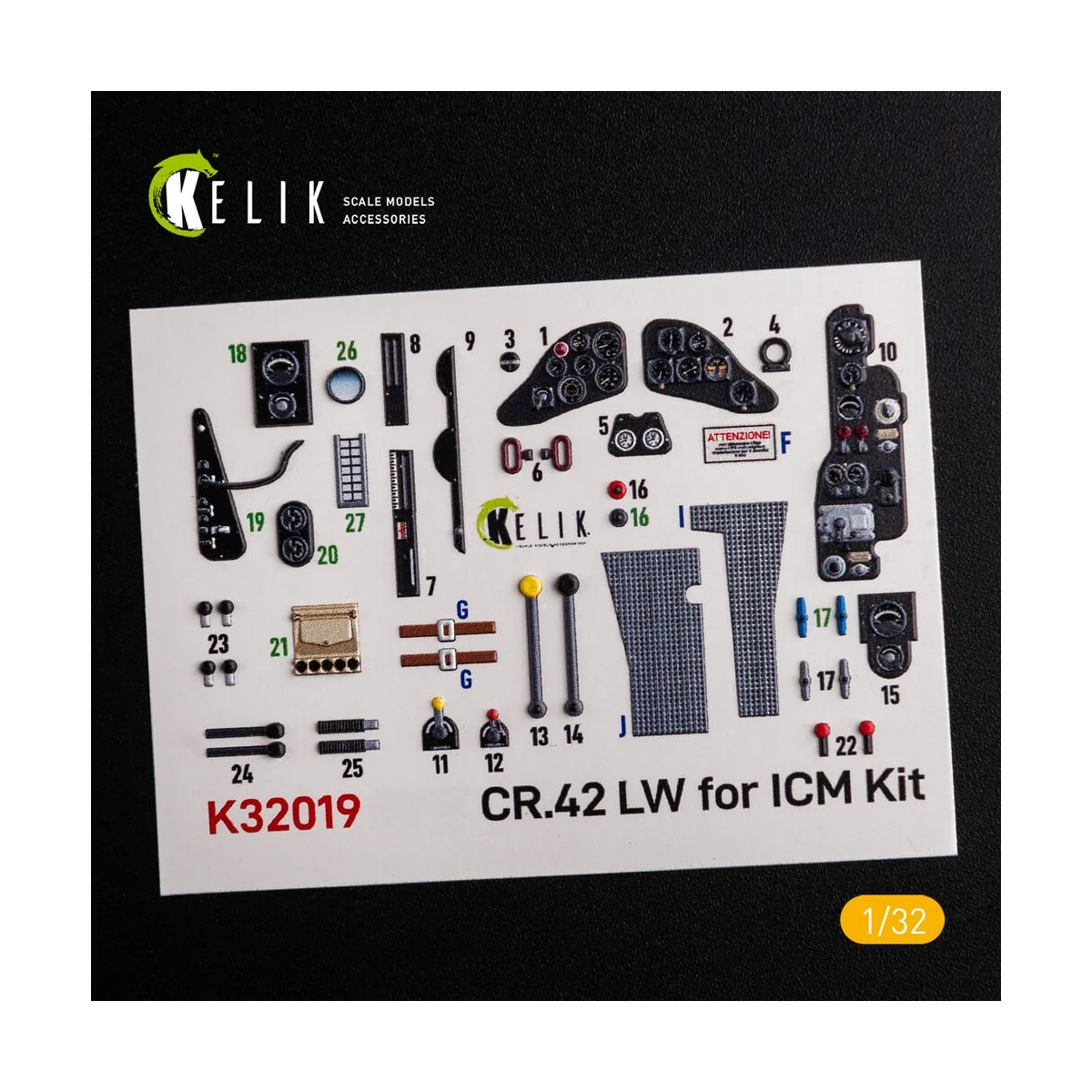 CR.42 LW - Interior 3D Decal for ICM kit, 1/32 - Kelik K32019
