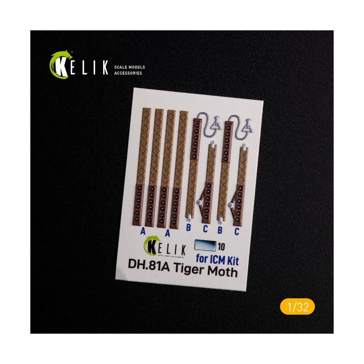 DH.81A Tiger Moth - Interior 3D Decal for ICM kit, 1/32 - Kelik K32021
