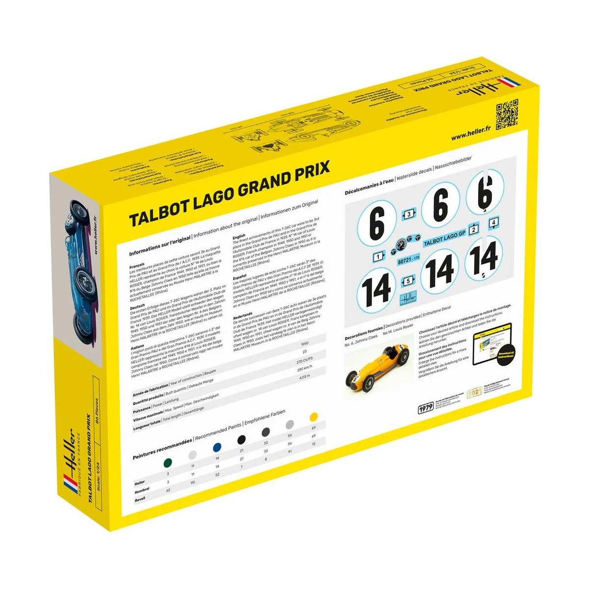 STARTER KIT Talbot Lago Grand Prix, 1/24 - Heller 56721 STARTER KIT Talbot Lago Grand Prix, 1/24 - Heller 56721