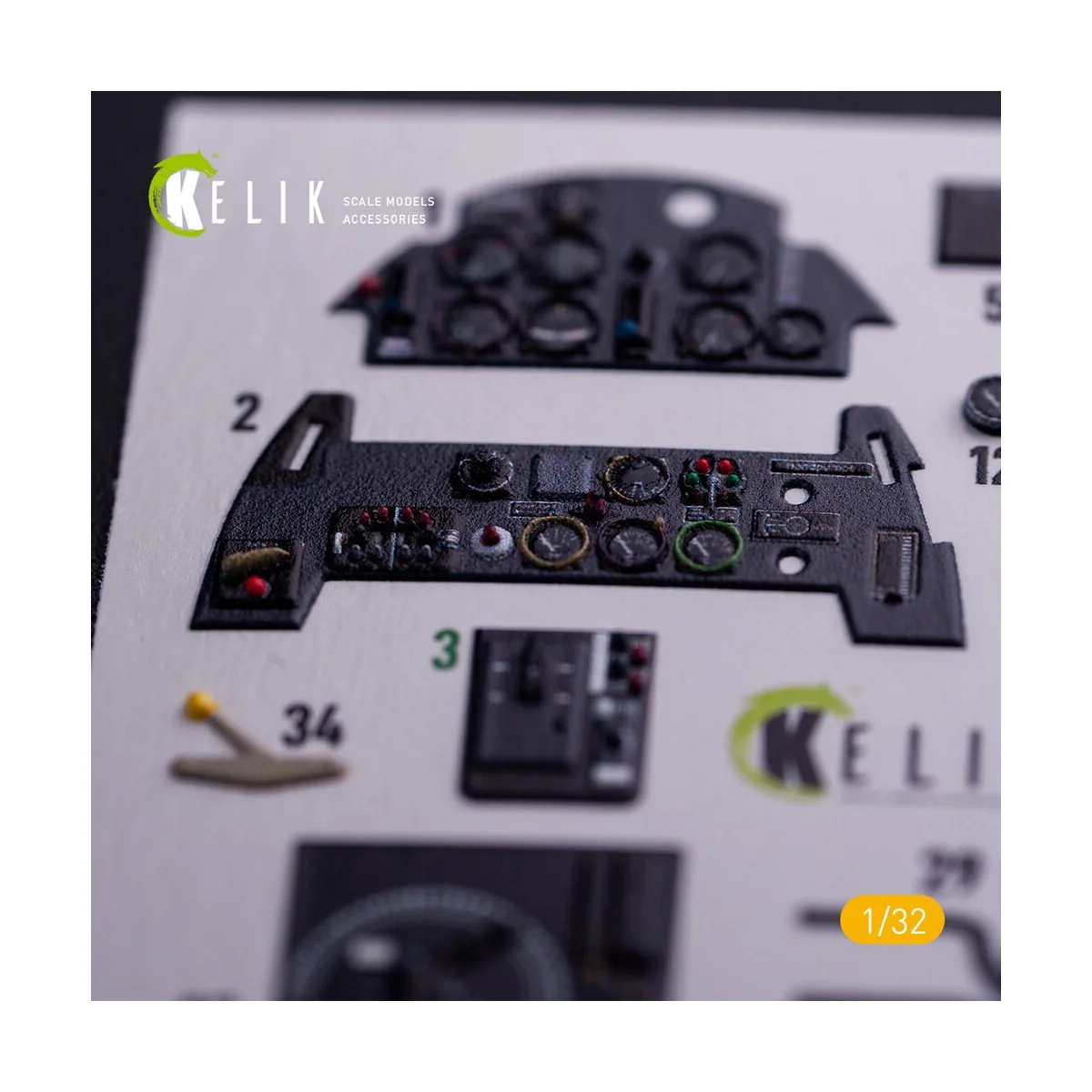 BF-109 E - Interior 3D Decal with 3D printed parts for Trumpeter ki...