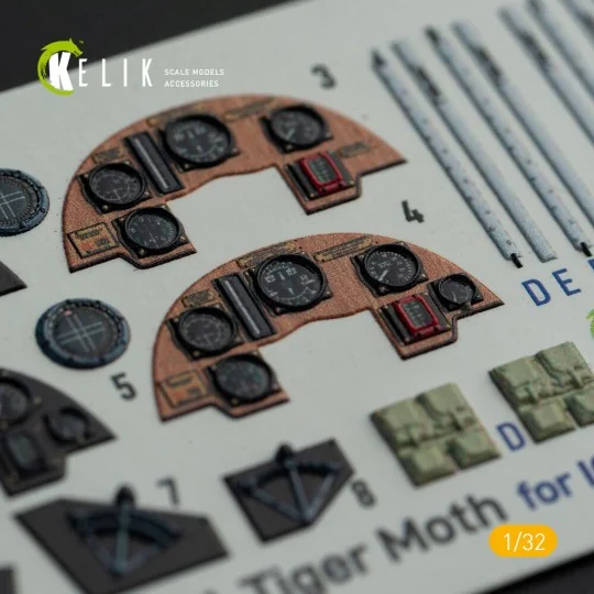 DH.81A Tiger Moth - Interior 3D Decal with 3D printed parts for ICM...
