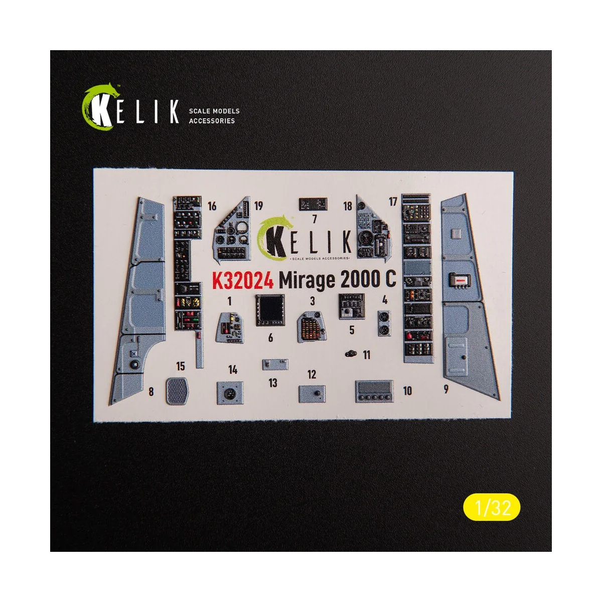 Mirage 2000C - interior 3D decals for Kitty Hawk/Zimi models kit, 1...