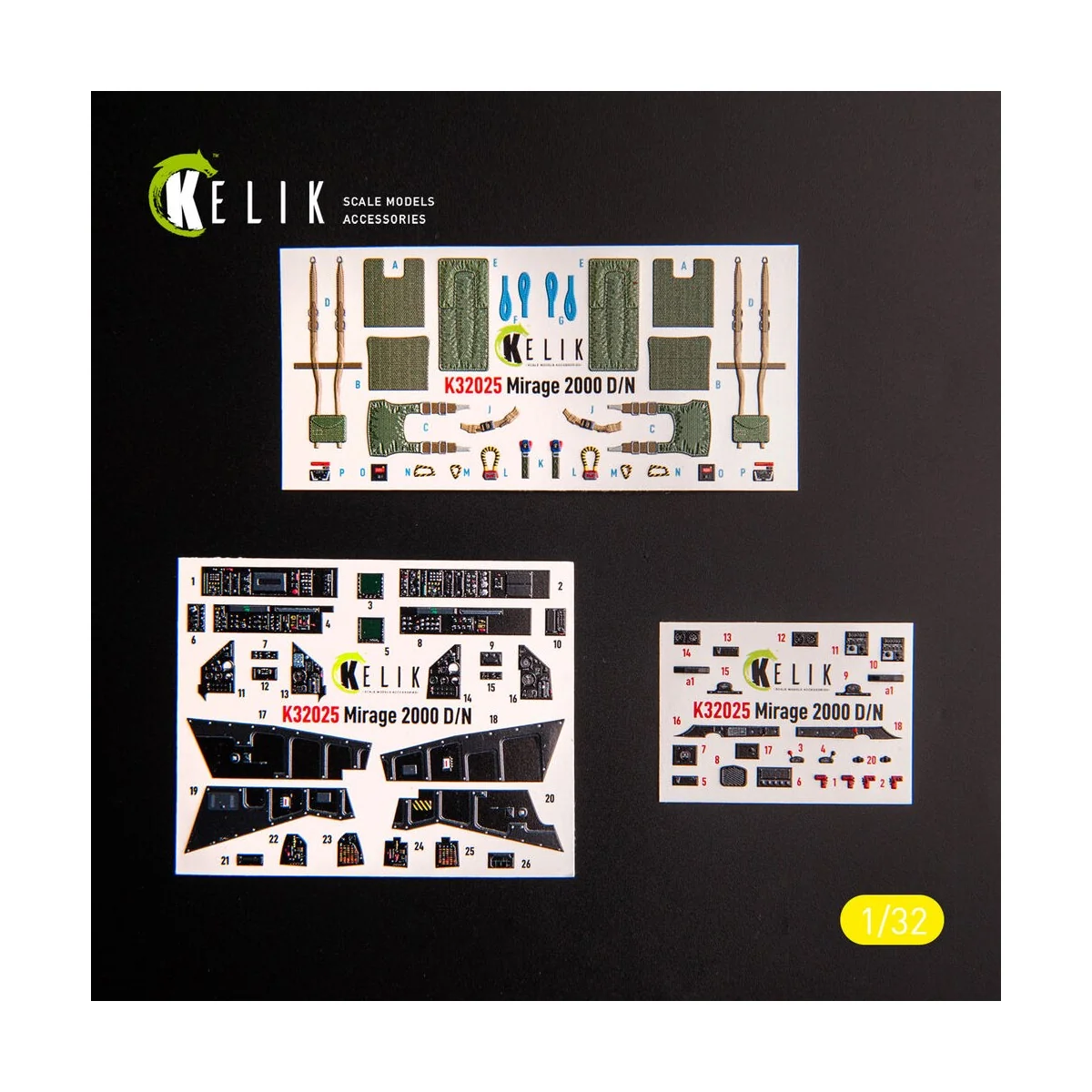 Mirage 2000D/N - interior 3D decals for Kitty Hawk/Zimi models kit,...