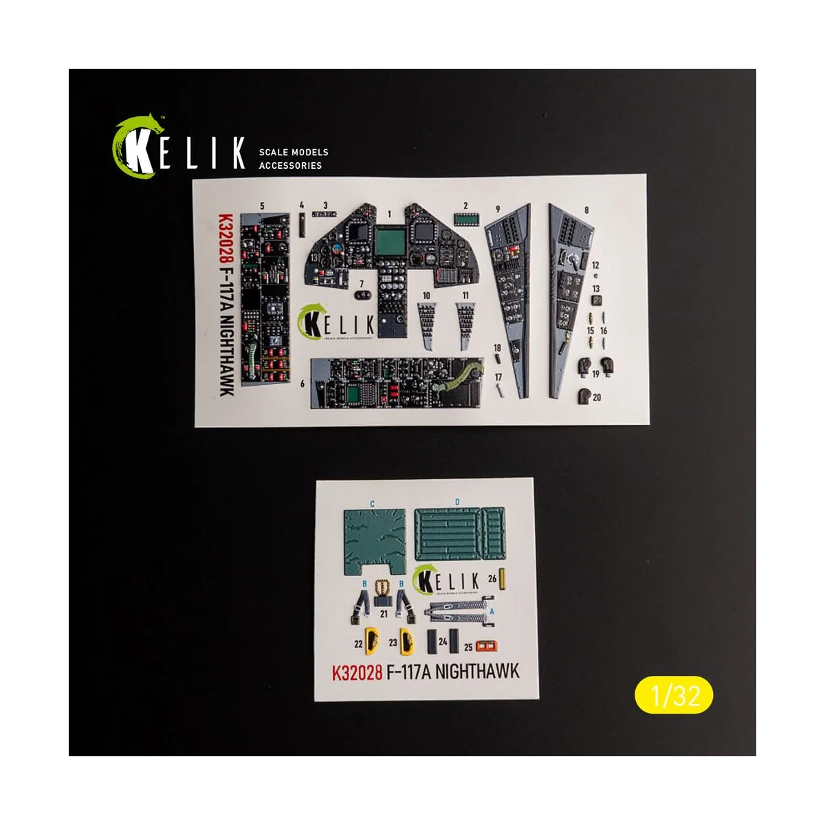 F-117A - Type 2 interior 3D decals for Trumpeter kit, 1/32 - Kelik ...
