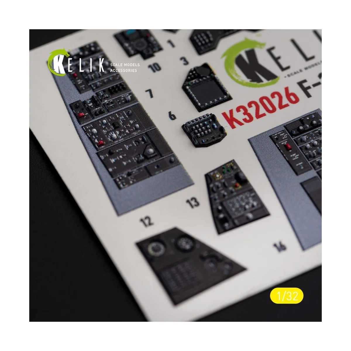 F-16I Sufa - interior 3D decals for Academy kit, 1/32 - Kelik K32026