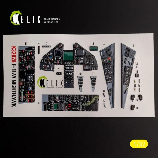 F-117A - Type 2 interior 3D decals for Trumpeter kit, 1/32 - Kelik ...