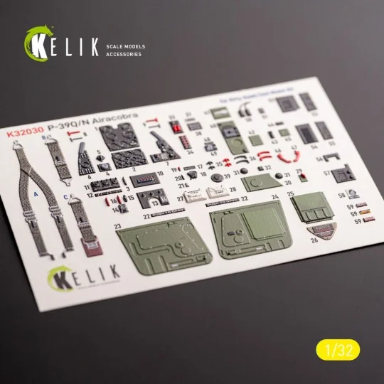 P-39Q/N - interior 3D decals for Kitty Hawk/Zimi models kit, 1/32 -...