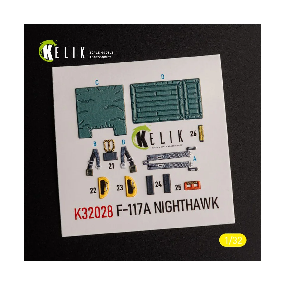 F-117A - Type 2 interior 3D decals for Trumpeter kit, 1/32 - Kelik ...