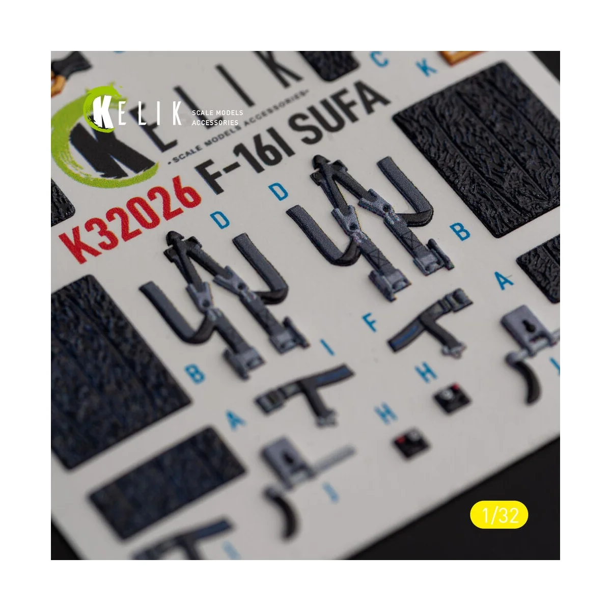 F-16I Sufa - interior 3D decals for Academy kit, 1/32 - Kelik K32026